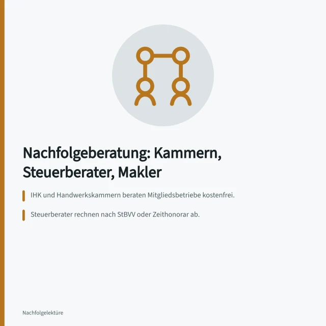 Vergleich von IHK, Steuerberater und Makler bei der Unternehmensnachfolge. Anbieter für Nachfolgeplanung im Vergleich: IHK, Handwerkskammern, Steuerberater