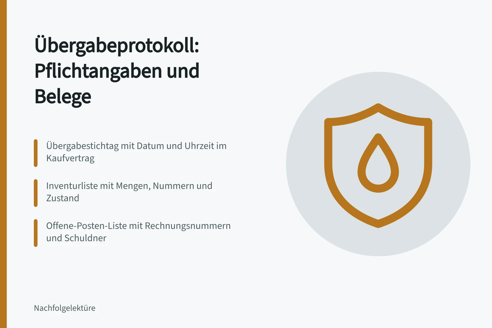 Übergabeprotokoll mit Stichtag, Inventarliste und offenen Posten